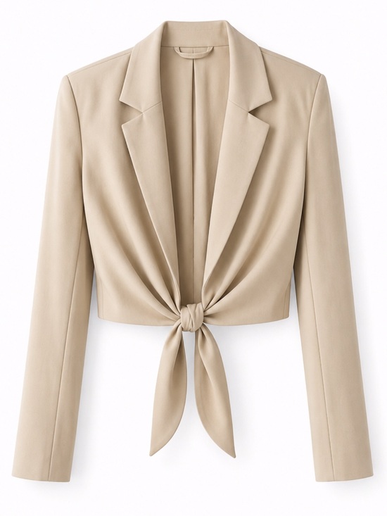 & Other Stories Jackets & Blazers - & Other Stories Cropped Tie-Front Blazer Jacket